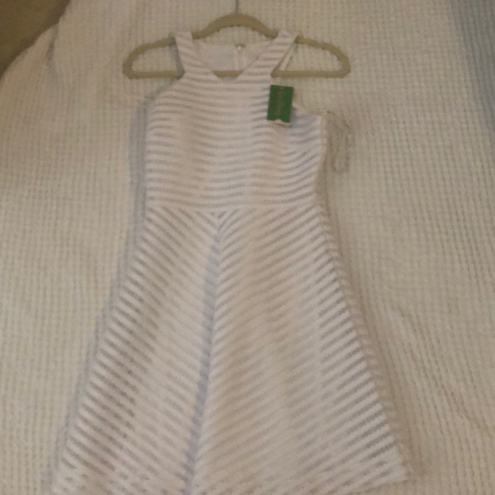 Lily Pulitzer White crochet strip knit dress